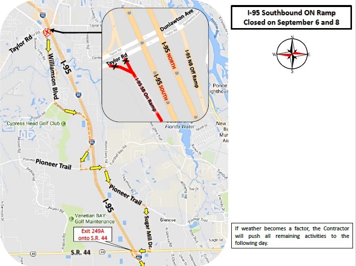 Update: The Port Orange ramp closures have been cancelled for this week.